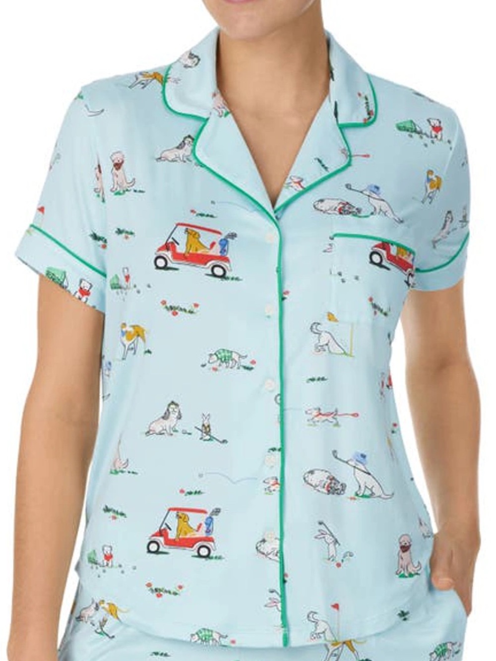kate spade Light Blue Pajama Shirt with Mini Golf Puppy Print size medium